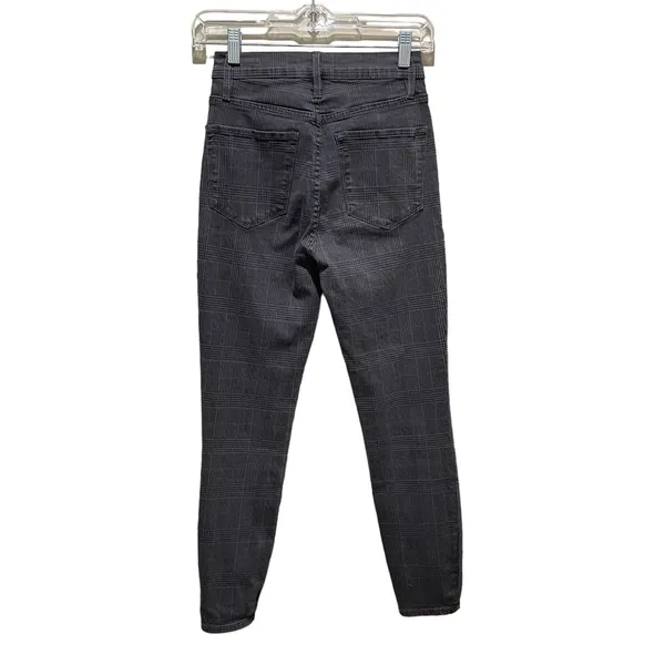 FRAME Denim Ali High RIse Cigarette Skinny Jeans in Washed Gray Plaid Size 25 - Image 9