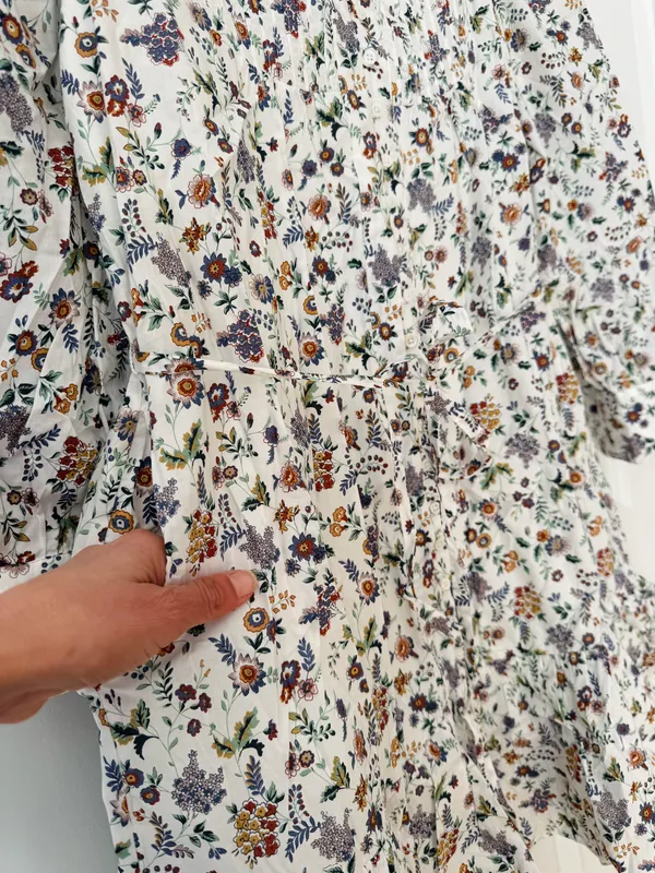 English Factory Floral Pintuck Smocked Mini Dress, Size M - Image 11