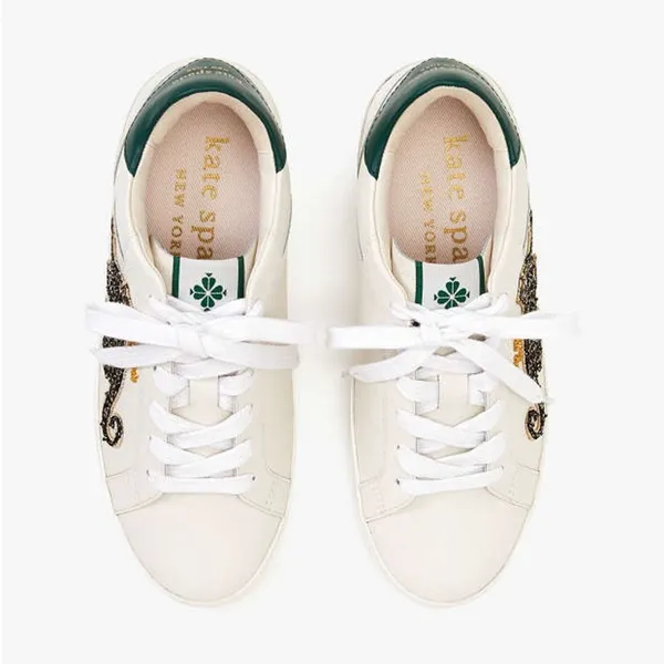 NEW Kate Spade Ace Leopard Lace-Up Low Top Sneakers w/Extra Shoe Lace, Size 11 - Image 3