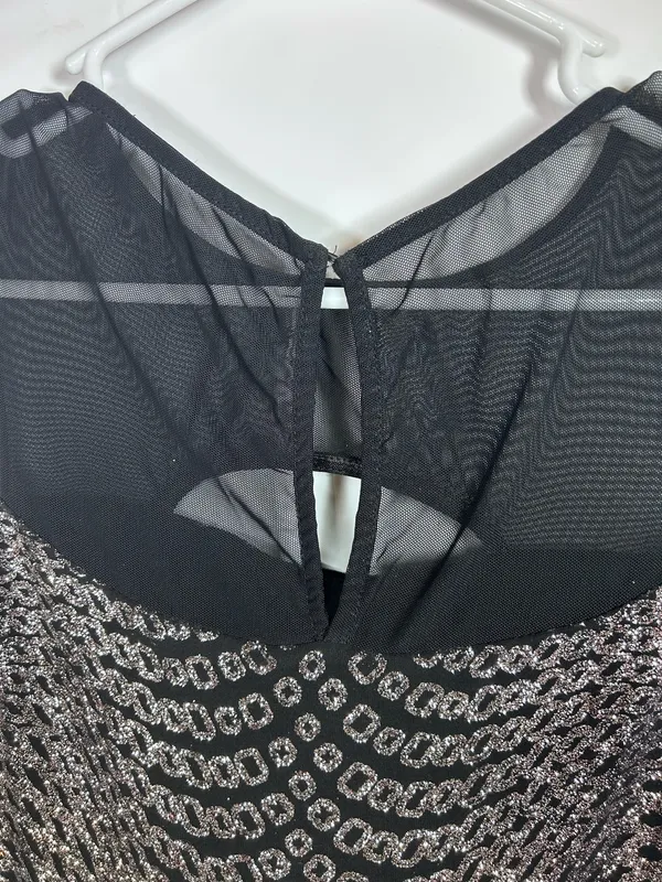 Jump Apparel Black Gold Metallic Art Deco Mesh Dress Juniors 1/2 NWT - Image 3