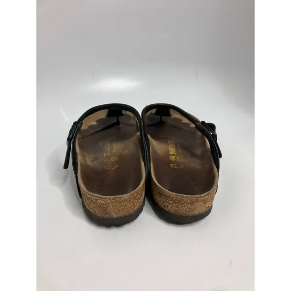 Birkenstock Gizeh Sandals Womens 40 Black Fair Thong Cork Footbed T-Strap - Image 5