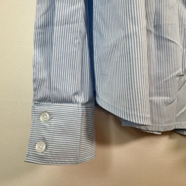 Apt 9 Womens Blue White Pinstripe Button Down‎ Shirt XL Structured Top - Image 8