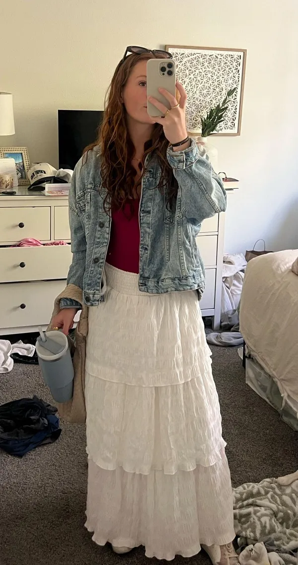 Revolve Urban threads white ruffle skirt - Image 2