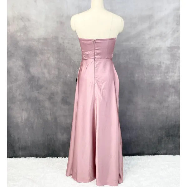 Lulus Real Romantic Satin‎ Dress Womens Medium Pink Rose Prom Bridesmaid Dressy - Image 2