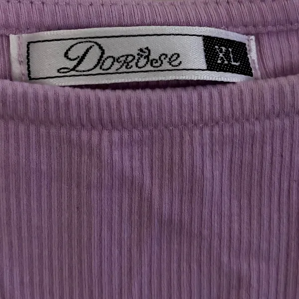 💥 Dorose Purple Polka Dot Mesh Sleeve Ribbed Top - Image 4