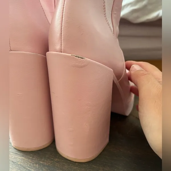 Steve Madden Pink Leather Triple platform Boots - Image 10