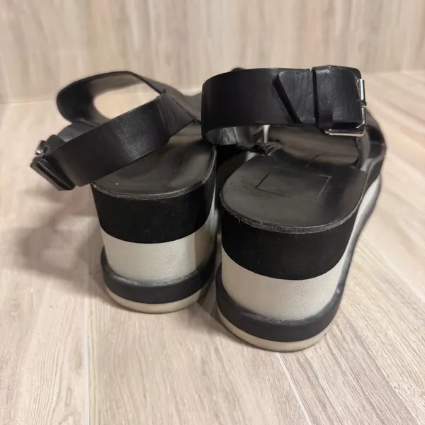 Dolce Vita Womens Black Leather Platform Sandals Tri-Color Flatform Size 8.5 - Image 3