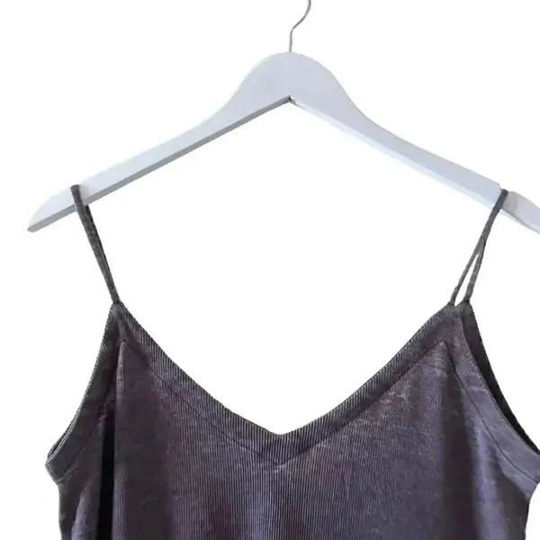 Chaser Revolve DOUBLE V NECK RIB CAMI BEAR Purple Women’s Top SZ M - Image 3