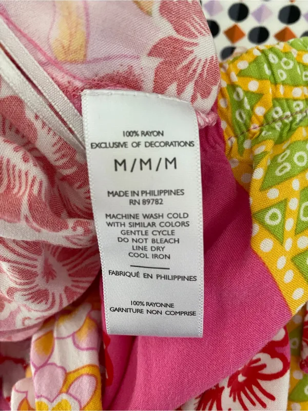 Natori Asian Motif Bright Pink Floral Lounge pajama pants size medium - Image 6
