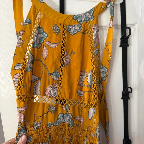 Jaase Yellow Floral Halter Maxi Dress - Image 4