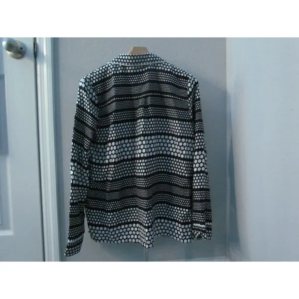 Kate Spade Pajama Top Size M Black Polka Dot Button Down Sleepwear‎ Loungewear - Image 2