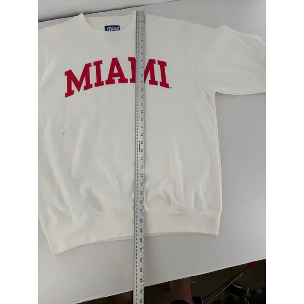 Blue 84 Miami University Unisex Large Crewneck Sweatshirt White Red Spellout - Image 7