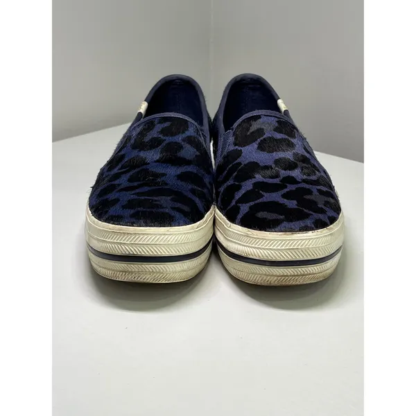 Keds x Kate Spade‎ Triple Decker Leopard Calf Hair Sneakers Navy WH59826 6.5 - Image 4