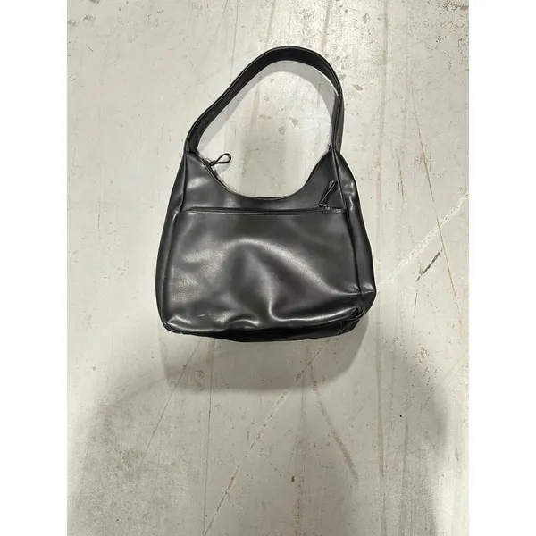 90s Chic Nine West Black Leather Hobo Minimalist Shoulder Bag - Image 2