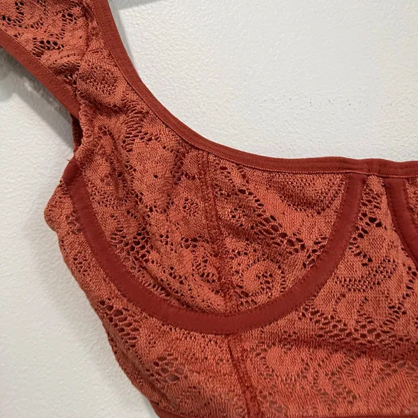 Out‎ From Under Lace Rust Bralette Festival Crop Top Urban Outfitters Sz S - Image 3