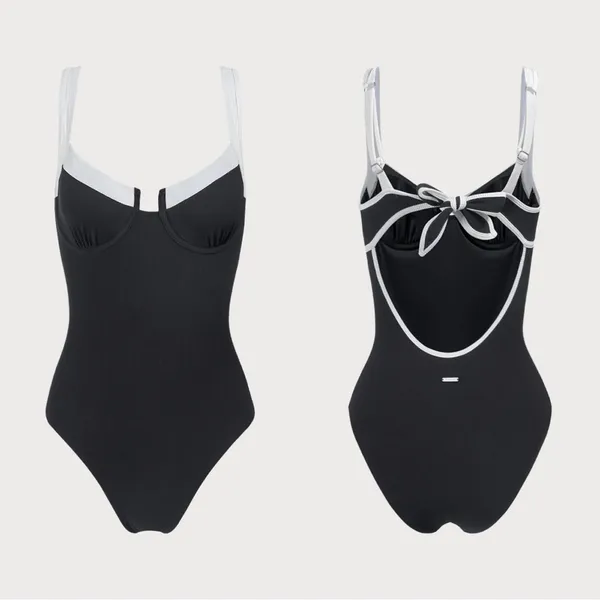 Berlook Contrast Trim Knotted One-Piece Swimsuit 60 - Image 6