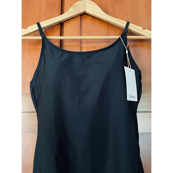 Quince Italian Cami One Piece Swimsuit Black Size Small NEW - Image 3