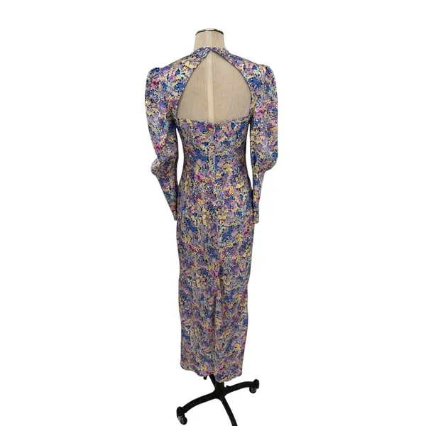 Elliatt Mackenzie Floral Puff Sleeve Cutout Back Maxi Dress Multi NWT Size Small - Image 8
