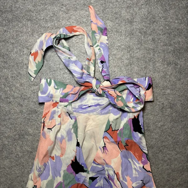 Lulus Women Blouse S Floral Abstract Multi-Color Bohemian Casual Summer - Image 5