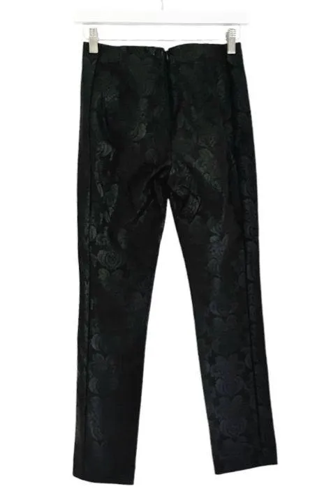 Anthropologie The Essential Skinny Pants Black Jacquard Paisley Foil Print 0 - Image 5