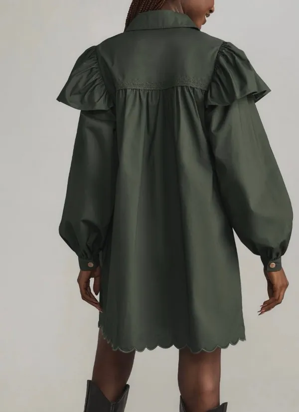 Farm Rio Collared Button Front Shift Mini Dress, Size S - Image 3