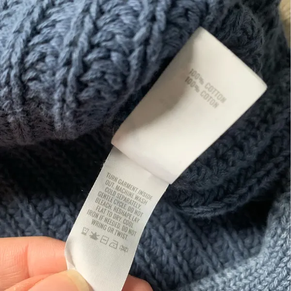 Aerie Ribbed Oversized V-neck Blue Sweater S - Image 4