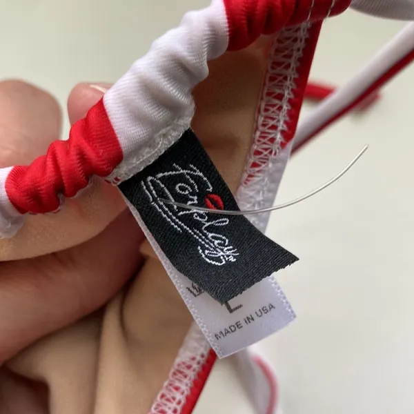 NWOT Forplay sexy Stars and Stripes string bikini, size large - Image 4