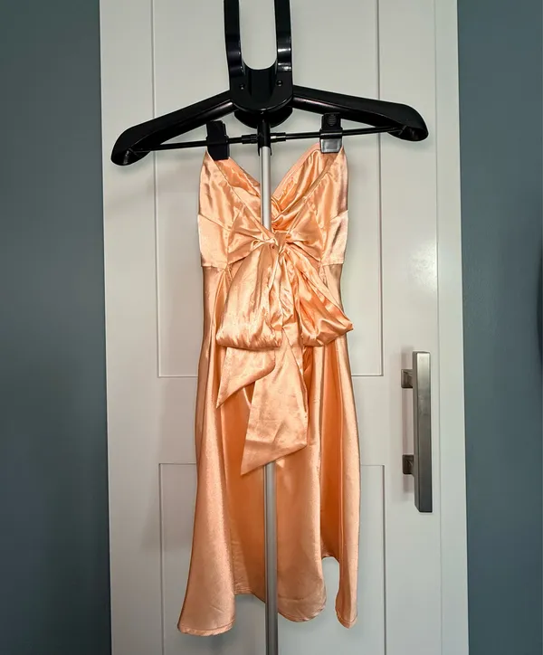 Lucy in the Sky Peach Mini Dress - Image 2