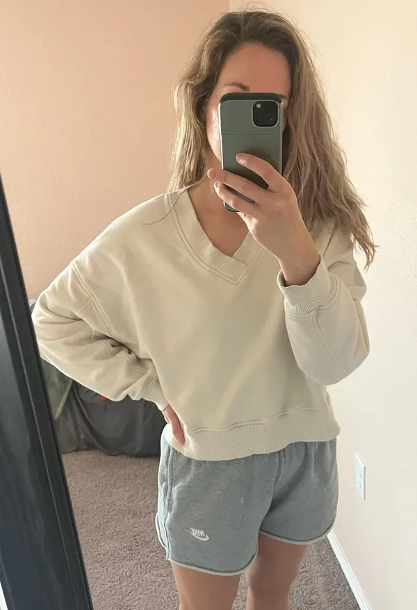 Aerie House Party Sweatshirt V-Neck Oversized - Image 3