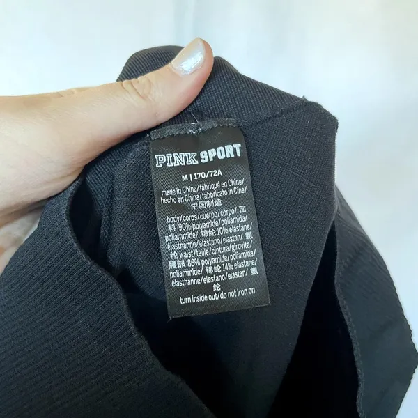 PINK sport black biker shorts women's size medium casual athletic‎ compression - Image 4