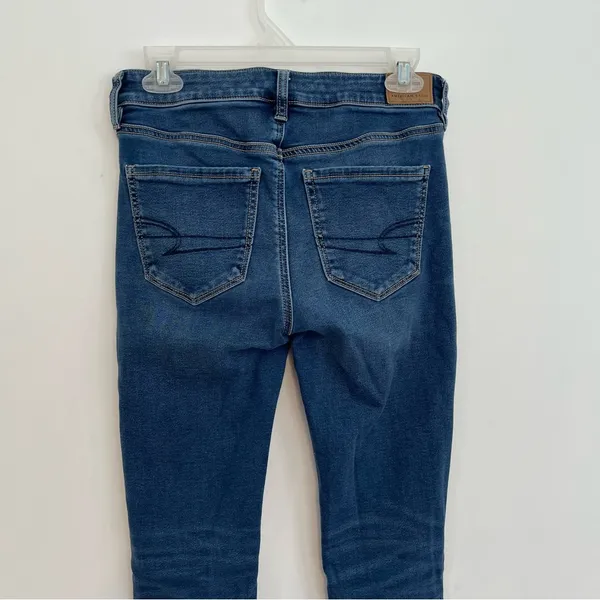 AMERICAN EAGLE Ne(x)t Level High-Waisted Jegging Soft Knit Hi-Rise Dark Ripped 4 - Image 15