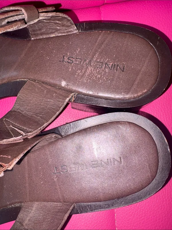 Nine West Buckled Heeled Sandals Brown Size 7 - Image 4