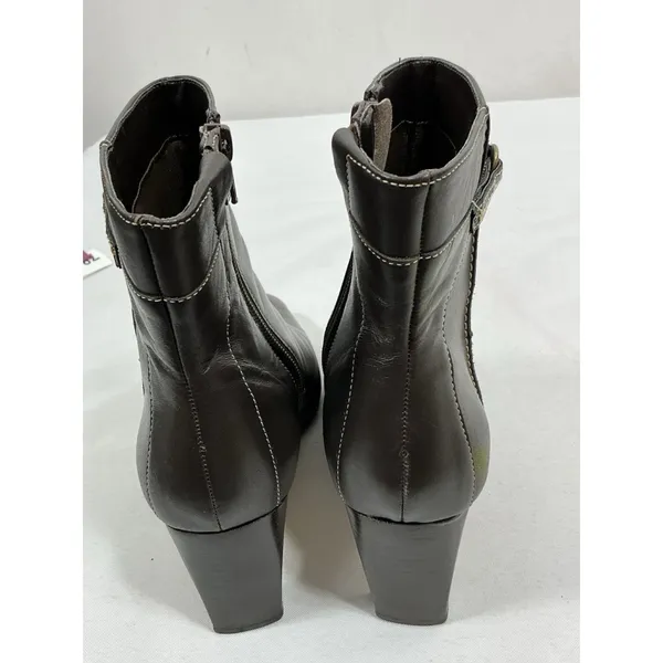 Womans Excellent Condition Paolo Corelli Ankle Boots 8 M Brown Block Heel - Image 4