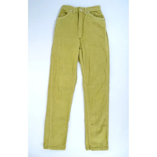 Maverick‎ Jeans Womens 7/8 Slim Mustard Yellow Vintage 70s High Waist USA Retro - Image 2
