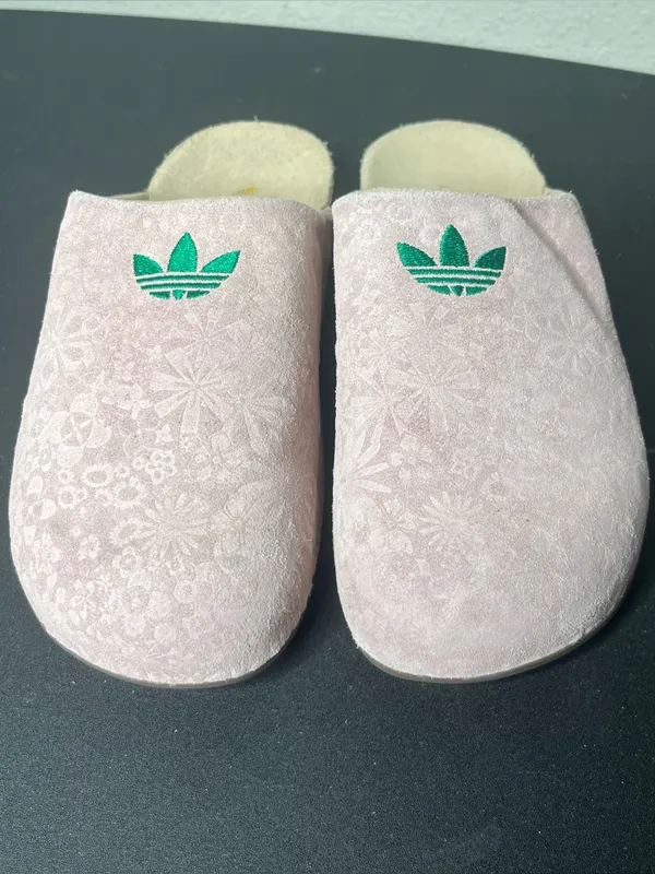 Adidas Liberty of London Adimule Slides Slip On Mule in Sandy Pink & Bold Green - Image 5