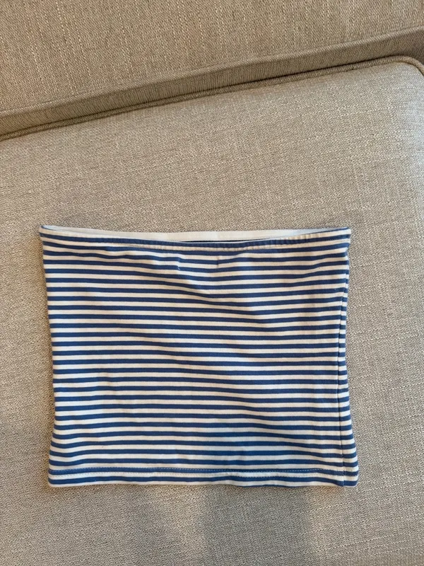 Edikted Blue & White Stripe Tube Top Size XS - Image 3