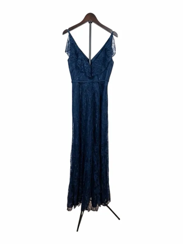 JENNY YOO Women’s Bridesmaid V-Neck Style JY519 Florentine Lace Navy Size S - Image 10