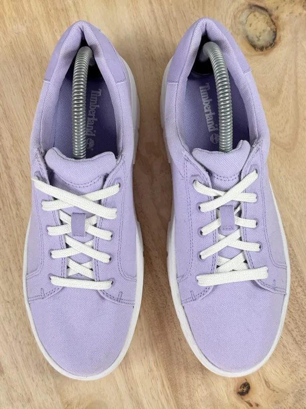 Timberland Laurel Court Low Lace Up Canvas Sneakers Lilac‎ Purple Women 9.5 - Image 4