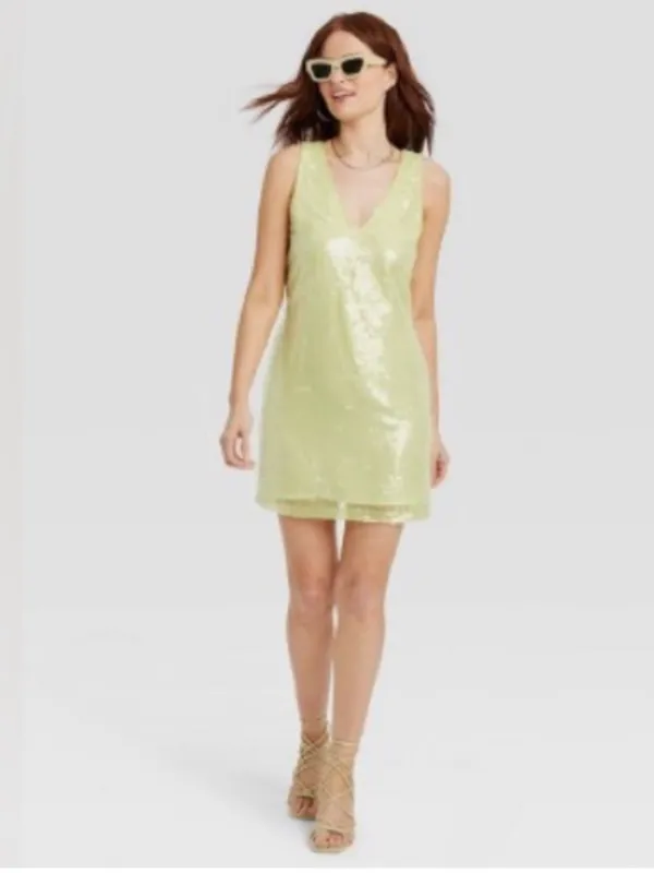 A New Day Sequin A Line Mini Dress M - Image 3