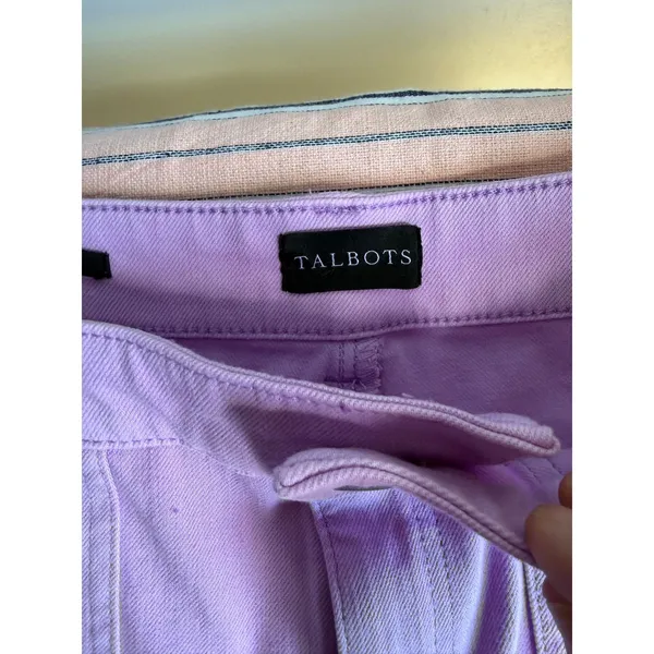 Talbots Lavender Wide Leg Crop Utility Pants High Rise Size 4 NWOT - Image 8