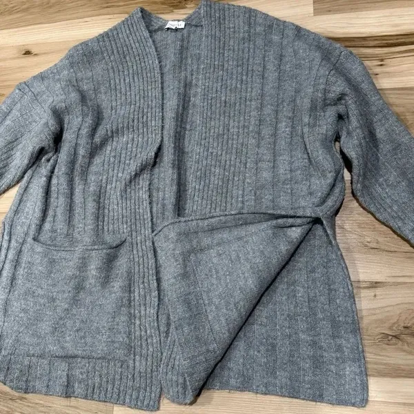 TOPSHOP Long Line Cozy Knit Oversized Cardigan Grey Women’s Small - Image 5