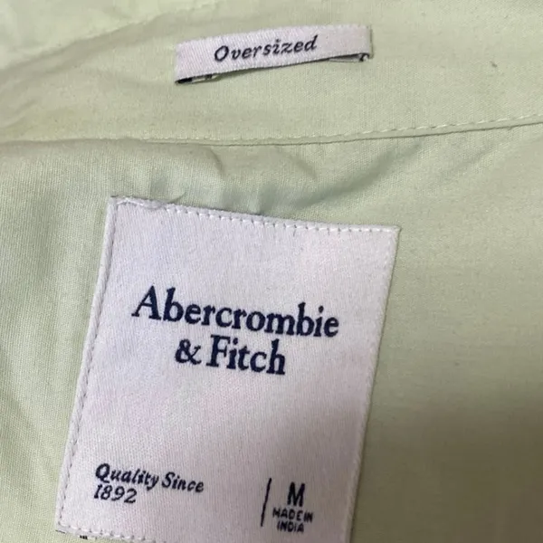 Abercrombie & Fitch Green Long Sleeve Button Shirt High Rise Shorts 2 Pc Set M/L - Image 7