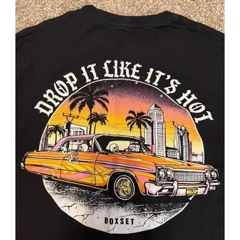 Top Mens Drop It Like Its Hot Black T-Shirt New Size Medium By Boxset - Image 5