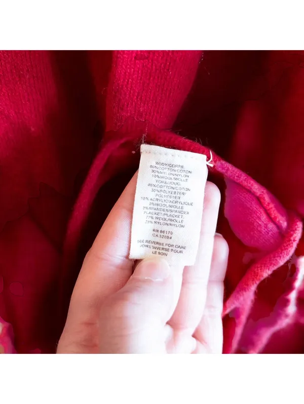Free People Elga Babydoll Wool Hooded Cardigan Red Women XS - Image 10