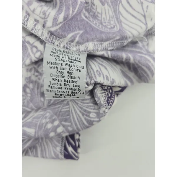 Johnny Was Dress Womens M R39523-4 Purple Butterfly Bamboo Viscose Maxi‎ Boho - Image 4
