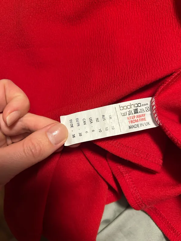 Boohoo Dress Mini Red Long Sleeve - Image 5