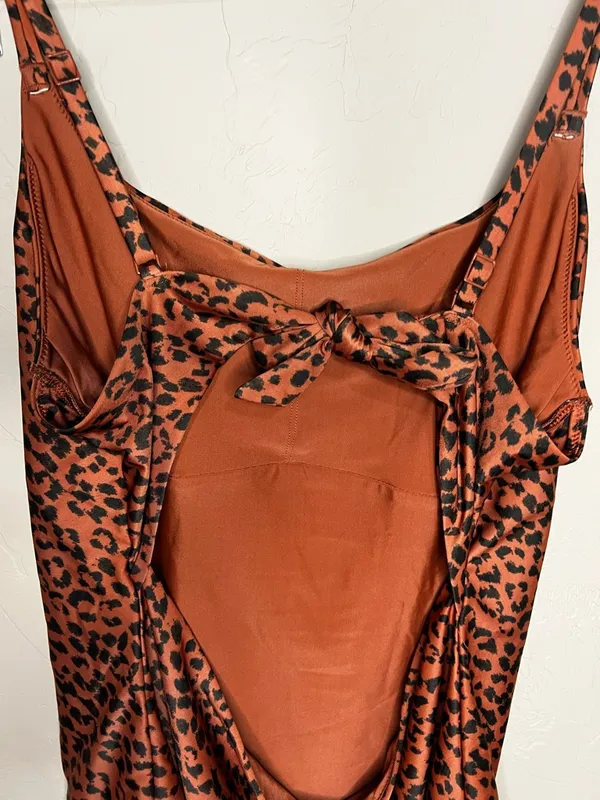 Aerie Cheetah Print One Piece Tie Back Canyon Creek Full‎ Coverage Swimsuit - Image 8