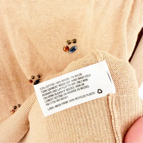 Merona Tan Beaded Sweater Sz M - Image 3