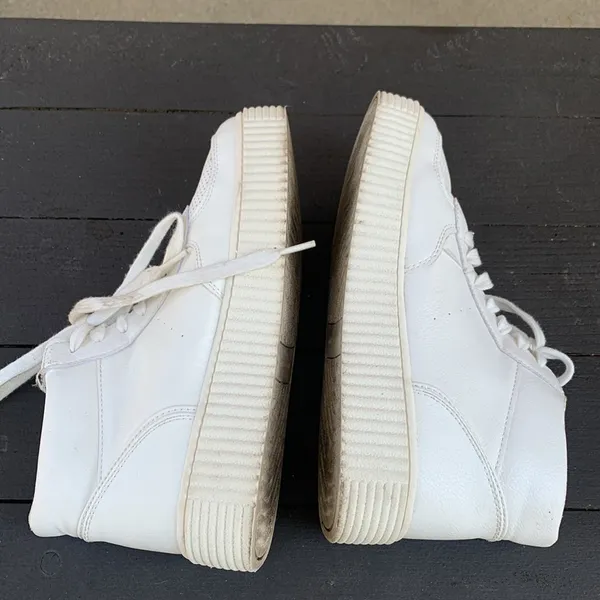 American Eagle White High Top Platform Sneakers Size 8 - Image 3
