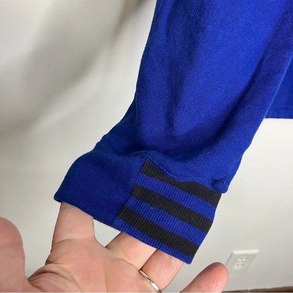 Adidas high low pullover‎ hoodie royal blue black size medium - Image 5